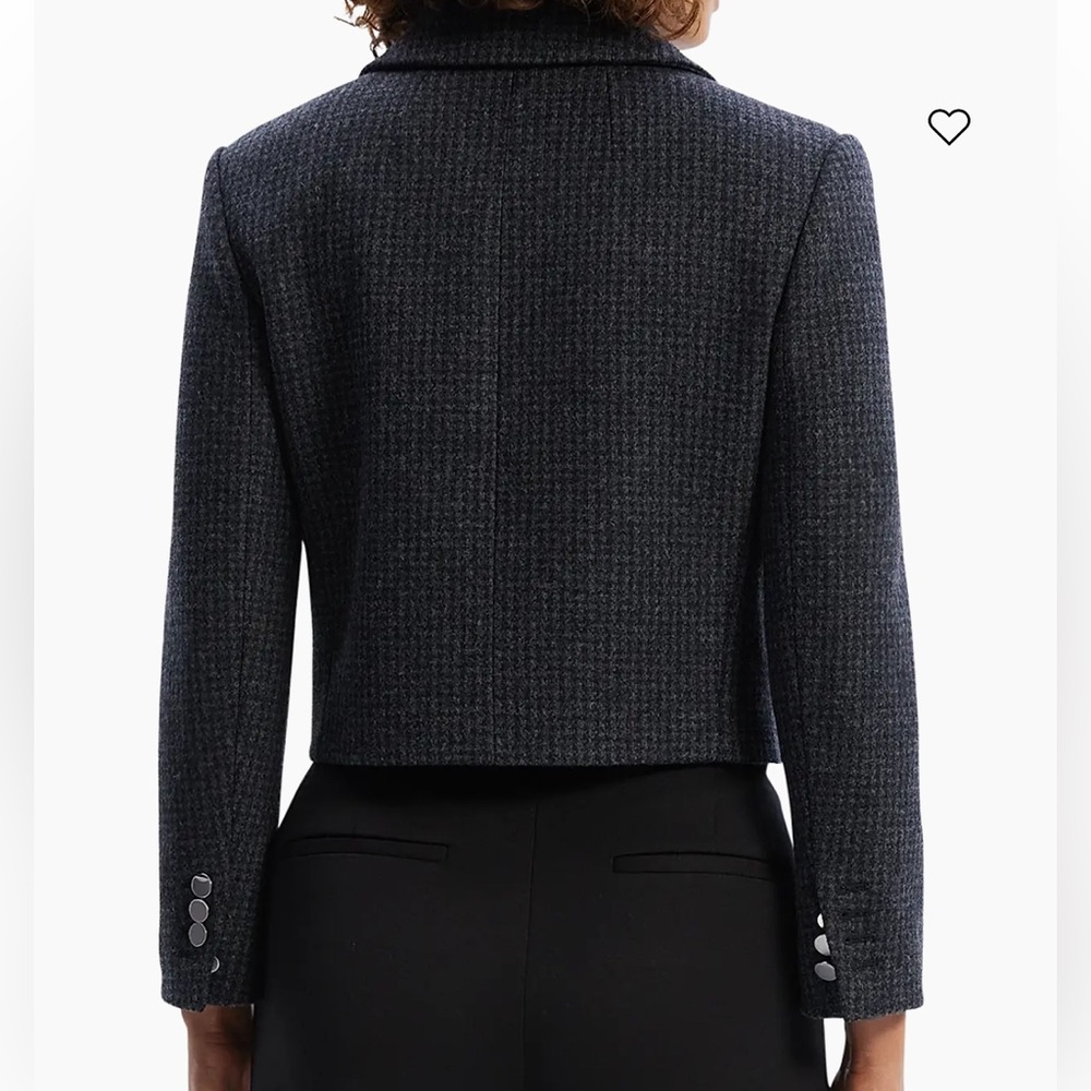 NWT Theory Charcoal Melange Wool-Blend Boxy Crop Jacket. Size 0 - Picture 3 of 17